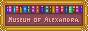 meuseum of alexandra. a graphic of a bookshelf is above and the button is brownish-purple.