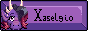 black text on a purple background that says xaselgio. A purple dragon is present to the left of the text.