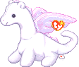 white dragon plush with pink wings