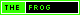 a small web badge that says the frog. the word the is black with a green background while the word frog is green with a black background