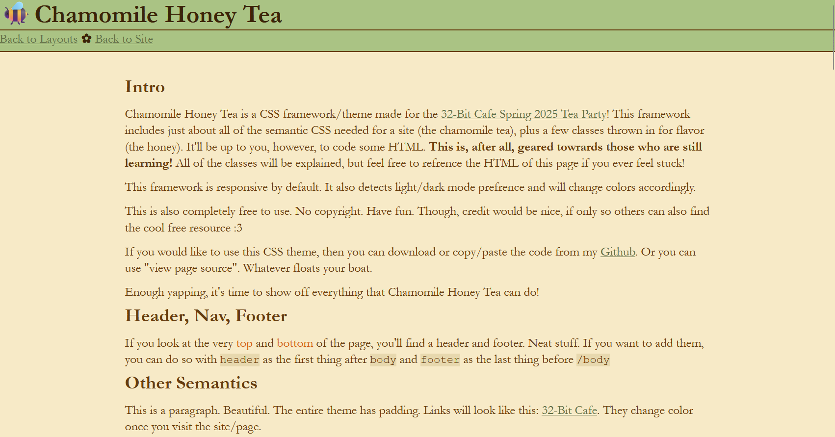 preview image of the chamomile honey theme